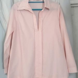 MISSLOOK  Women's V Cut Neckline Long Sleeve Blouse Top  Pink L